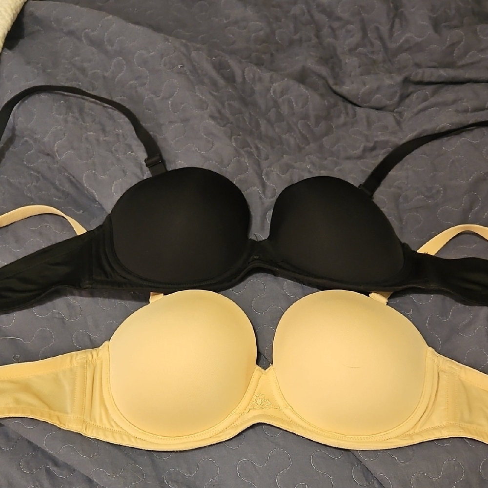 Lot Of 2 WingsLove Size 36 B Push Up Strapless With Straps Convertible Bras